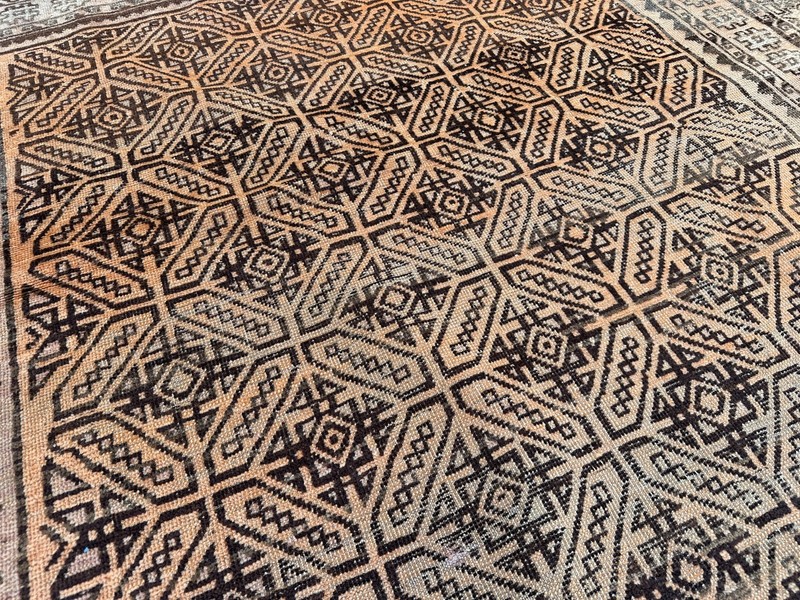 3'8 x 7 ft Antique Afghan Hand Knotted Rug Geometric Tribal Rare Living Room Rug gallery