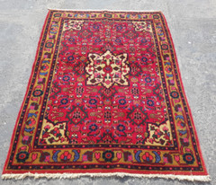 Vintage Hand Made Traditional Rug Oriental Wool Multicolor Carpet 1160×116 cm