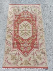 Handmade Wool Tribal Beige Rug 3×5 Scandinavian Carpet Rug Vintage Rare Rug