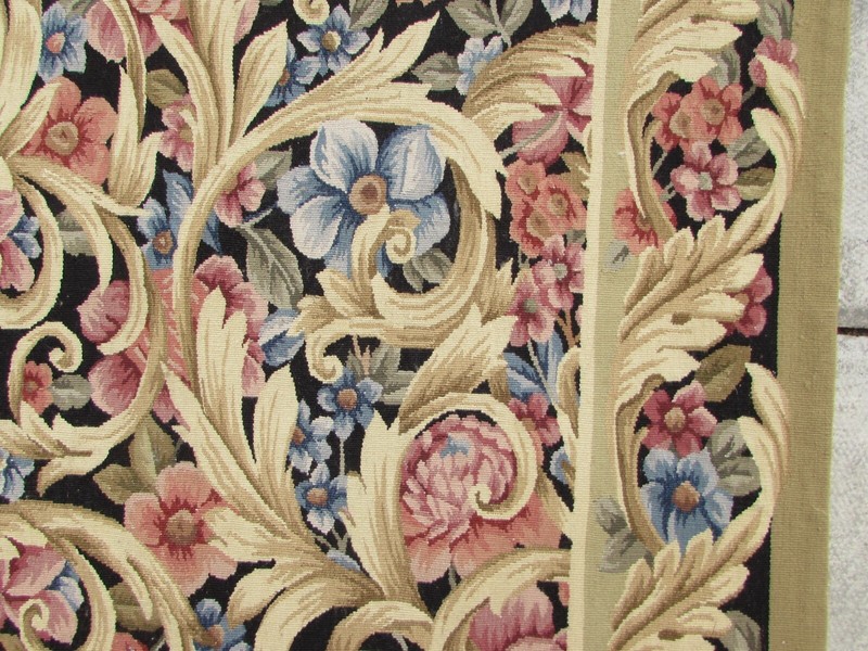 Vintage Hand Made French Design Wool Beige Black Red Original Aubusson 440X305cm gallery