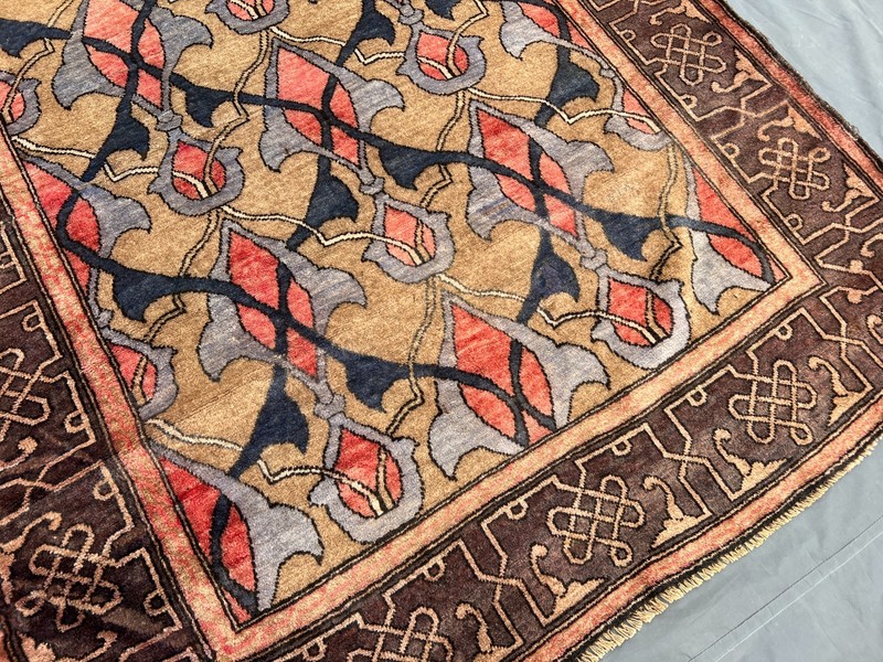 4'6 x 6'5 ft Antique Afghan Hand-Knotted Tribal Wool Rare Faded Geometric Rug gallery