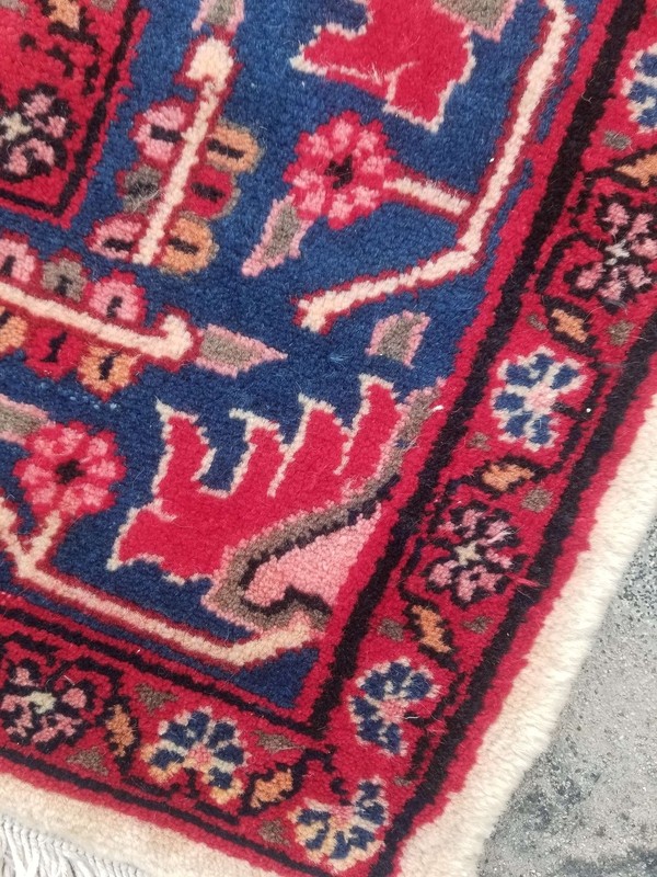 Distressed Authentic Hand Knotted Vintage Afghan Turkmen Wool Area Rug 7.2x5.0ft gallery