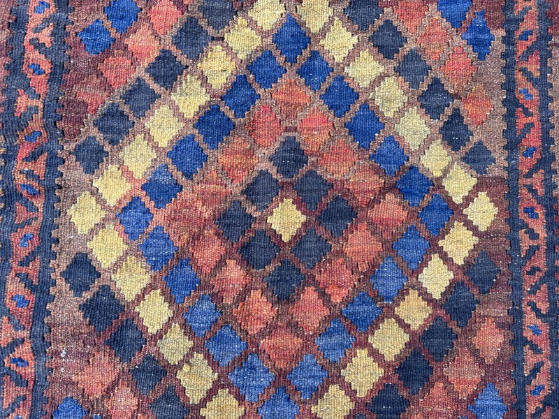 Coral Terracotta Faded Kilim Rug 9'8x13'1 Turkish Antique Tribal Boho decor gallery