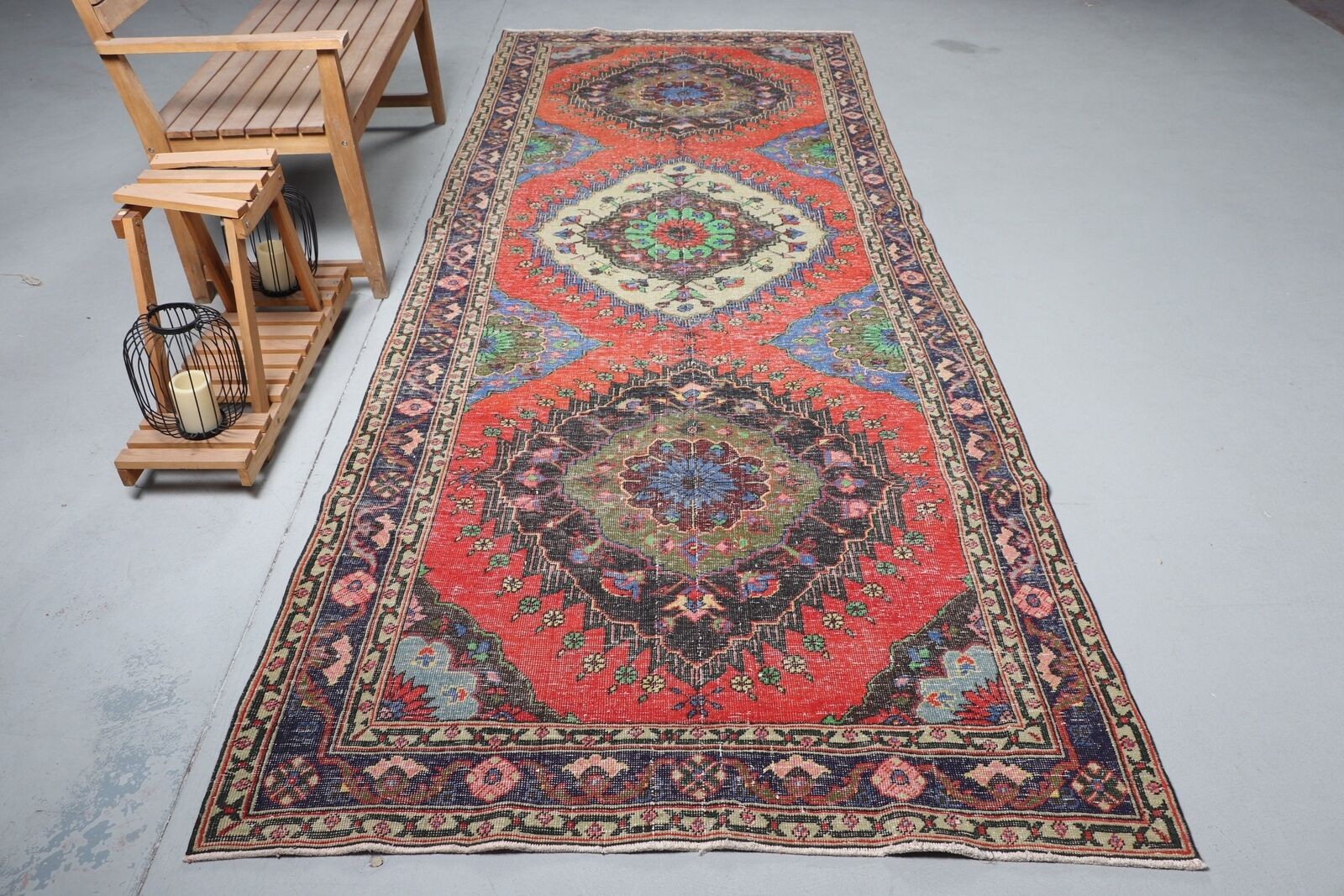 Vintage Rug, 4.6x12.5 ft Runner Rugs, Colorful Rug, Turkish Rug, Cool Rug gallery