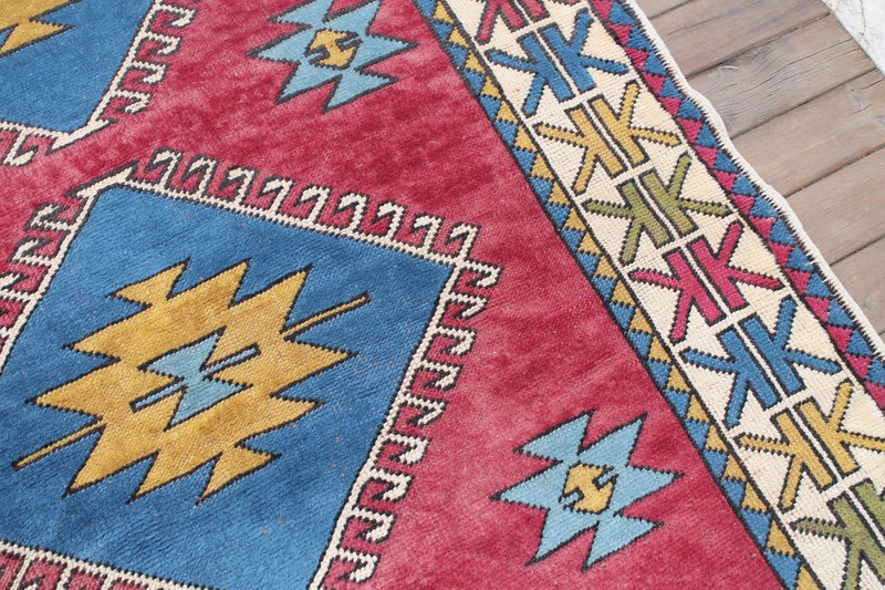 Turkish Rug 52''x87'' Handwoven Kars Carpet 133x222cm Wool Rug Modern Design Rug gallery