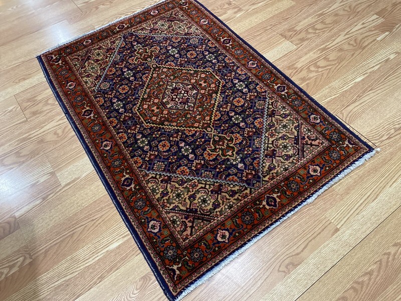 Red Navy Blue Ivory Caucasian Mahi Hand Knotted Wool Oriental Area Rug 3’x4’7” gallery