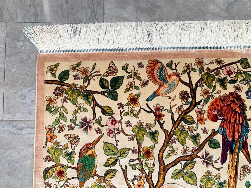 New Pictorial Rug Hi Qaulity Power Loomed Tree of Life Silk Carpet 3x5 ft gallery