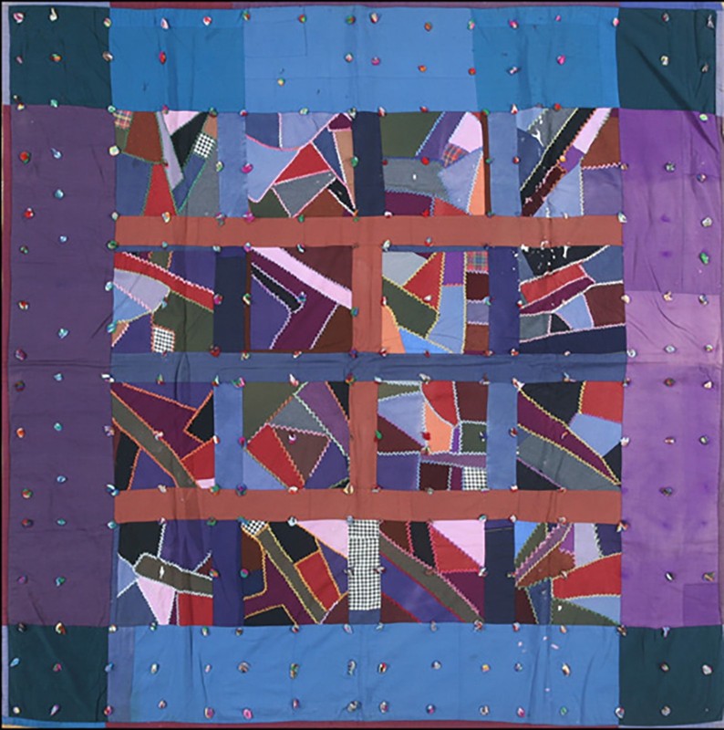 6X6 Antique American Quilts Wool Area Rug 1920 gallery