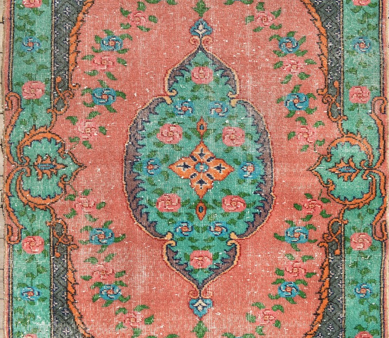 Turkish Rug 3x6 Handwoven Oushak Rug 114x206cm Natural Wool Carpet Muted Rug gallery