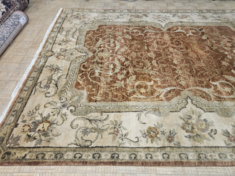 9x12 INDO RUG FRENCH SAVONNERIE AUBUSSON AUTHENTIC 100% WOOL ORIENTAL RUG FINE gallery