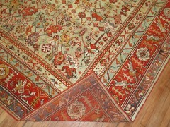 Antique Turkish Angora Oushak Ushak Rug 10’1”x11’1”
