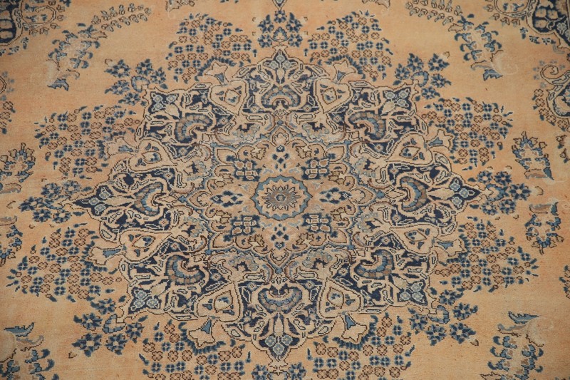 Vintage Muted Rust/ Navy Blue Wool Mashaad Area Rug 10x13 Living Room Carpet gallery