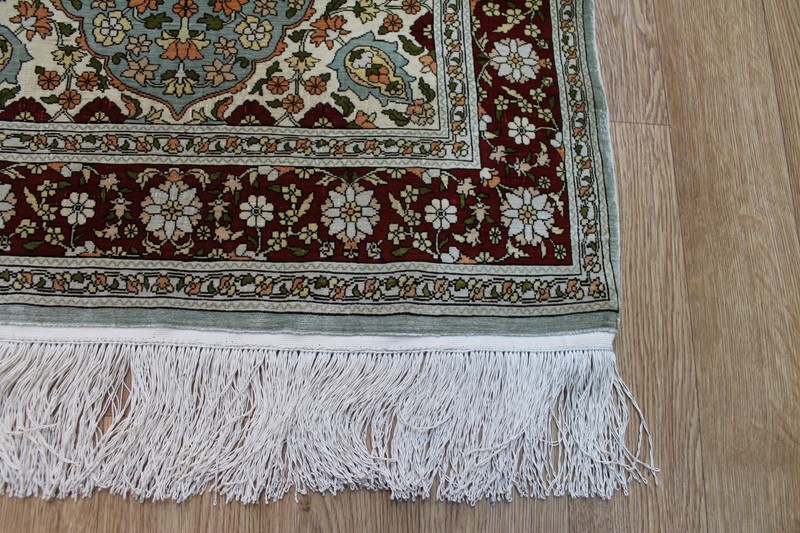 One of a Kind Master Piece Turkish Hereke silk rug signed by the maker 100 x 64c gallery