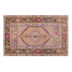 Oushak Rug, Vintage Turkish Rug, 60+ Yr Old, 105×170 cm, 3’7″ x 5’7″ ft Area Rug