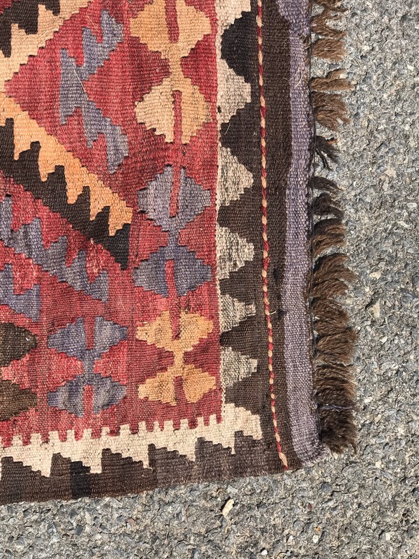 Vintage Handmade Kilim Rug From Turkey - 75″ × 104" gallery