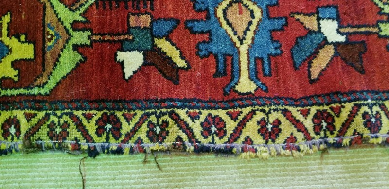 SUPERB COLOR & DESIGN VINTAGE c.1945 KURDI BIDJAR WIDE RUNNER ~ 5 ft x 13 ft gallery