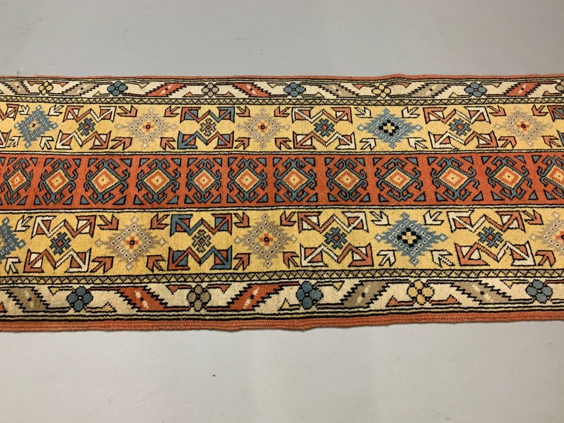 Vintage Turkish Runner 290x83 cm Milas Rug, Terracotta Red, Green, Beige gallery