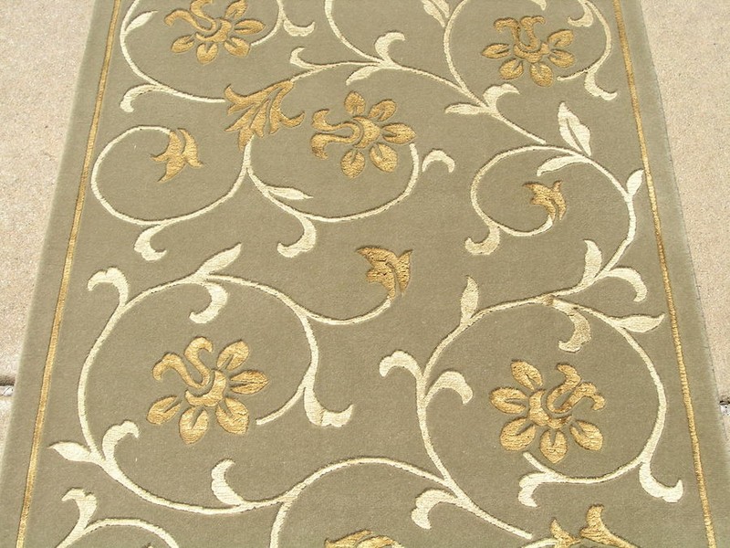 Vintage Hand Woven Momeni Silk and Wool Oriental Rug Runner Arabesque 30x147" gallery
