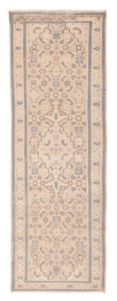 Vintage Hand-knotted Runner Rug 3'2" x 9'10" Traditional Oriental Wool Carpet