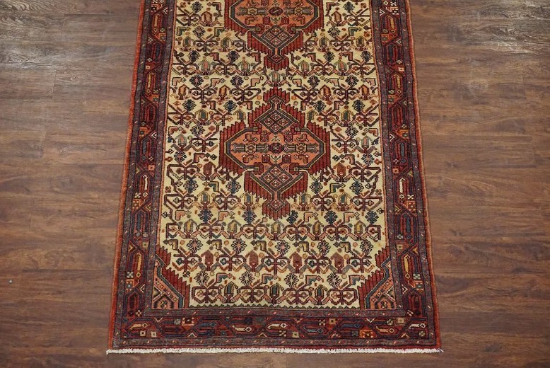 Vintage Hand‑Knotted Wool Gallery Runner 43x120 in • Circa 1960 • Malayer Style gallery