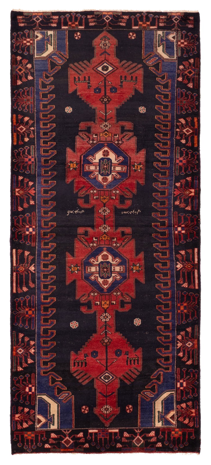 Vintage 4'1" x 9'6" Traditional Hand Knotted Vegetable Dye Wool Area Rug gallery