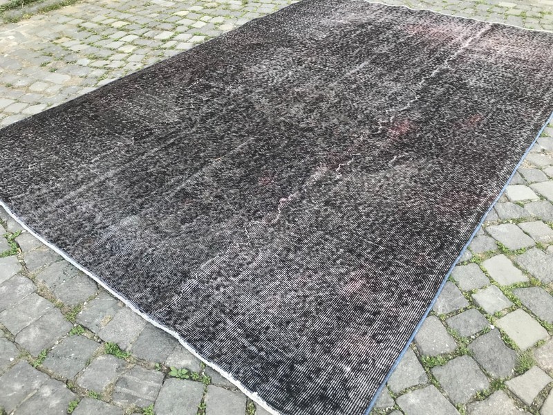 Turkish Antique Overdyed Bohemian Area Oushak rug Vintage Rug Handmade Wool rug gallery