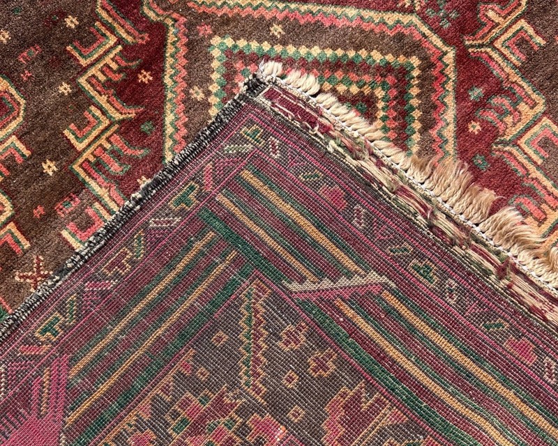 Afghan Baluchi Traditional Rug 3'9 x 6'5 ft – Vintage Hand Knotted Wool Carpet gallery