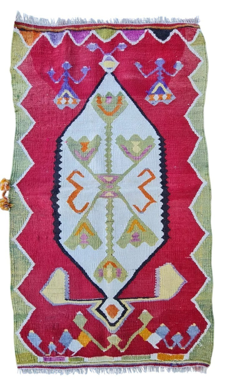 Monastery Rug, Antique kilim, welcome rug, nomad rug kilim, Handmade rug 2x4 gallery