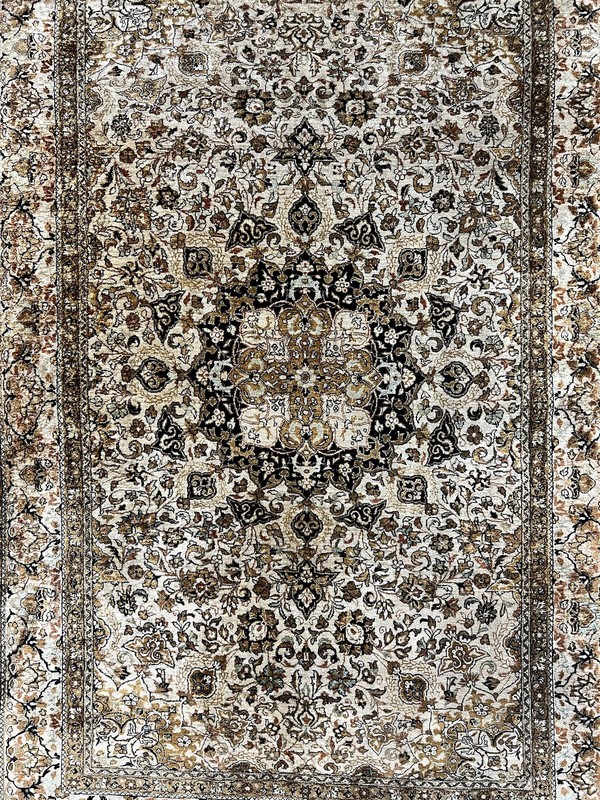 Silk Rug Very Fine 60 Raj 475 KPSI Floral Medallion Handmade Silk on Silk gallery