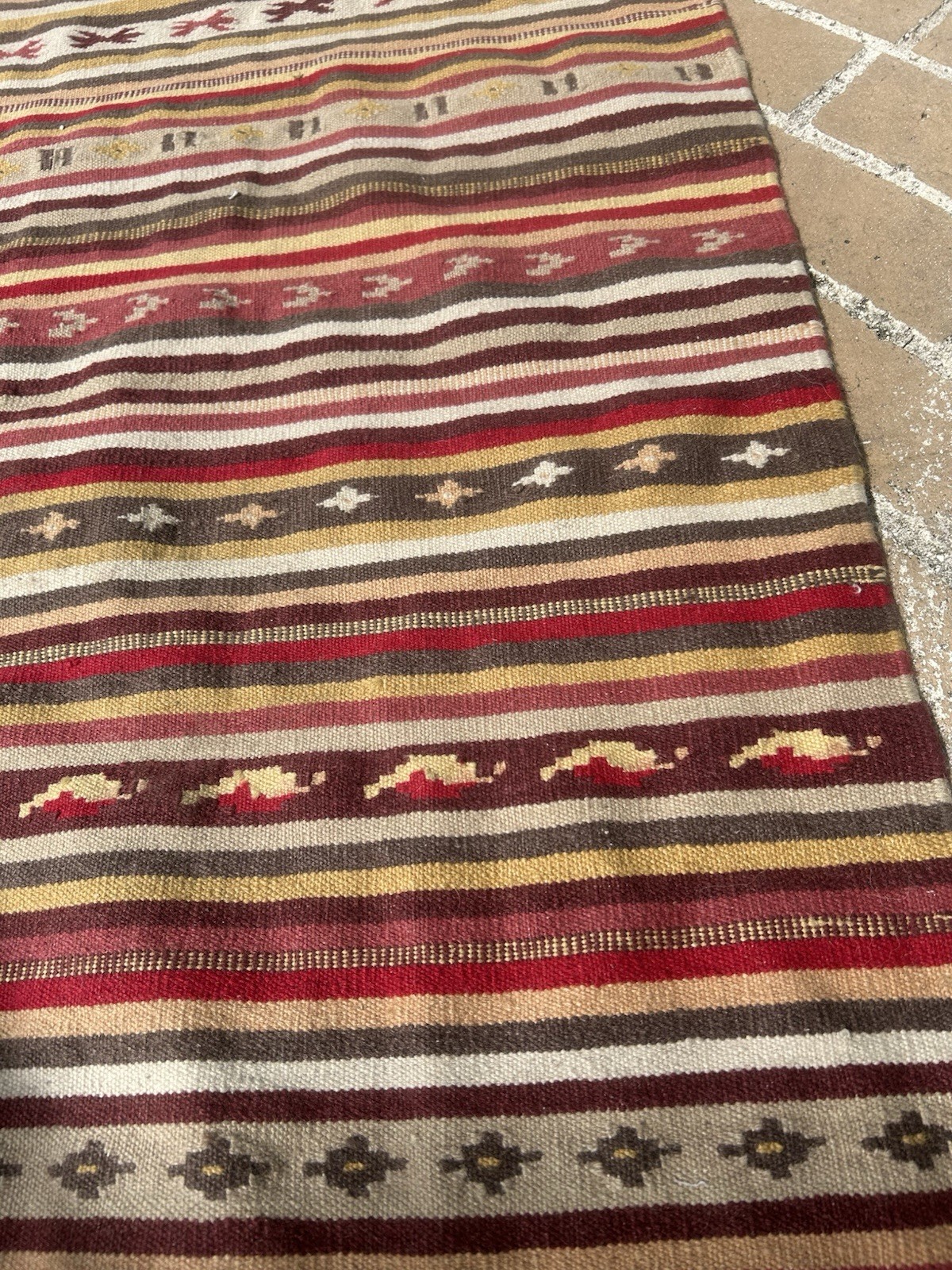 Traditional Handmade Oriental Kattrup Wool Kilim Rug - India gallery