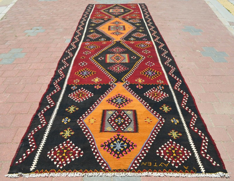 5x19 Ft Rug Turkish FlatWeave Extra Long LARGE Runner Rug HOME Decor 61" x 232" gallery