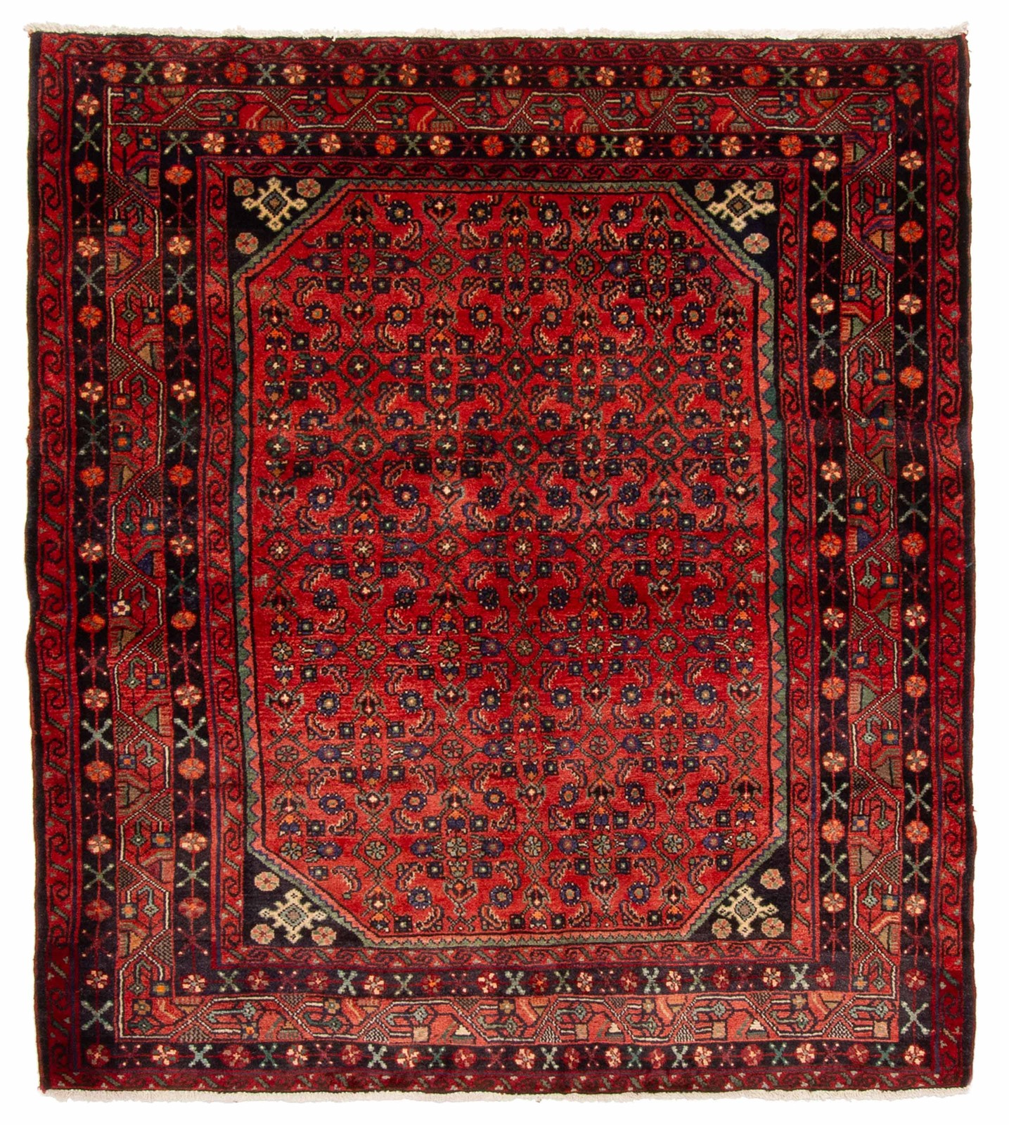 Vintage Traditional Hand-Knotted Area Rug 4'11" x 5'7" Oriental Wool Carpet gallery