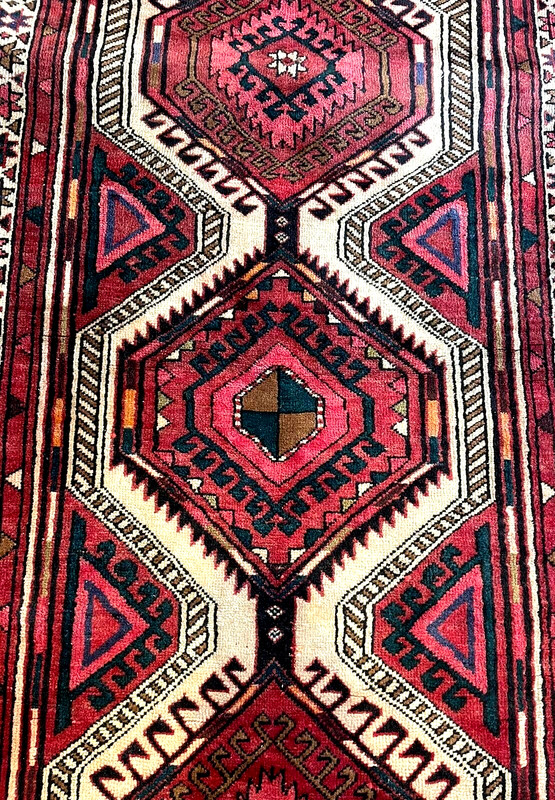 Exquisite 1950's Authentic Vintage Hand Made Knotted Runner 11' x 3' ft gallery