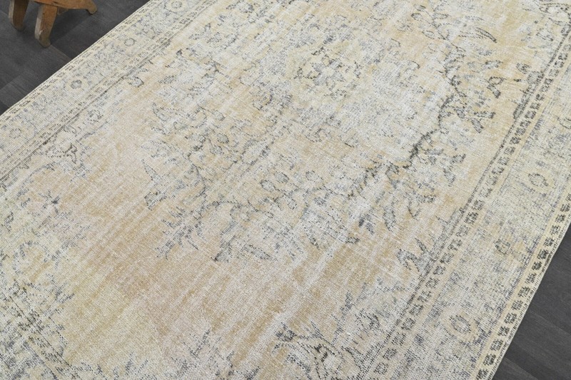 Oushak Turkish Vintage Rug 6x10 Kilim Rug Anatolian Handmade Boho Decor BEIGE gallery