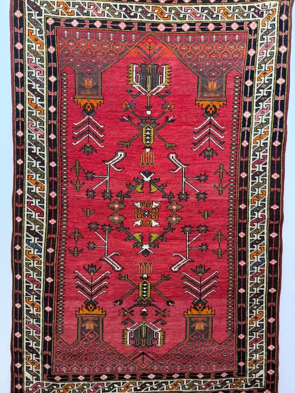 Vintage Fabulous Hand Knotted Turkey Wool Rug Floor Area Wall Hanging 169x110 Cm gallery