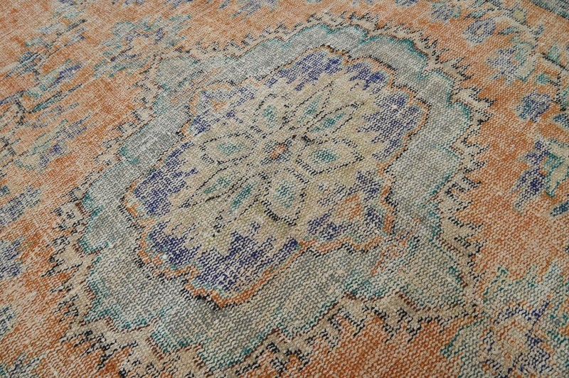 Oushak 6x8,Turkish Rug,vintage,anatolian,ORANGE,kilim,Bohemian,handmade,wool gallery