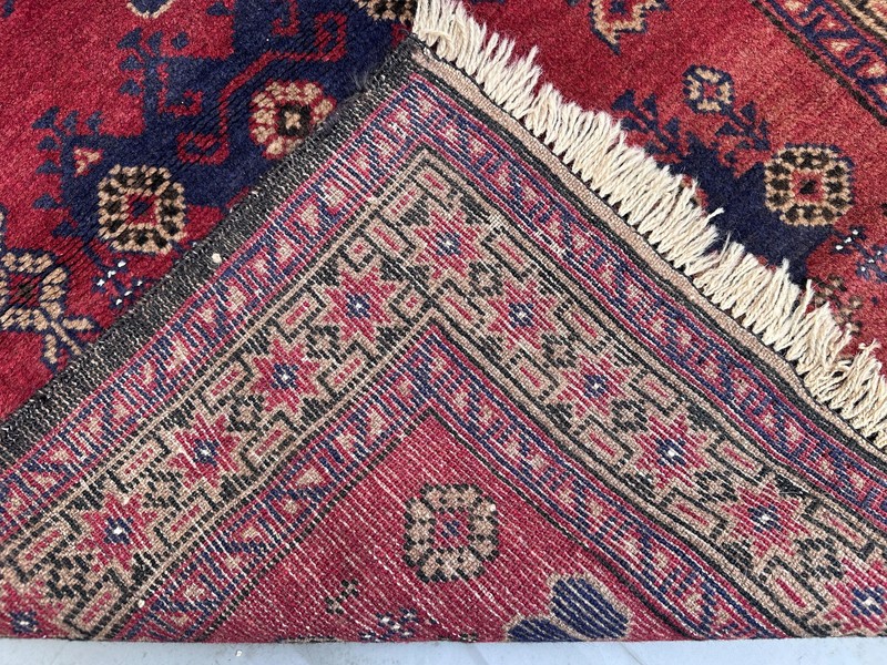 2x4 Red Vintage Afghan Small Rug Hand Knotted Wool Tribal Bedroom Farmhouse Navy gallery