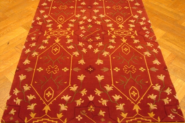 4x12' Vivid & Velvety Red Yak Wool High End Red Tibetan Wool & Silk Rug gallery