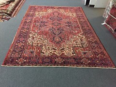 Semi Antique Hand Knotted Vintage Serapi Herizz Area Rug Geometric 8x11ft,#2496