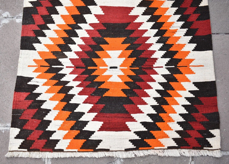 Vintage Turkish Rug 35'' x 56'' Anatolian Nomadic Rug Flat Woven Wool Rug gallery