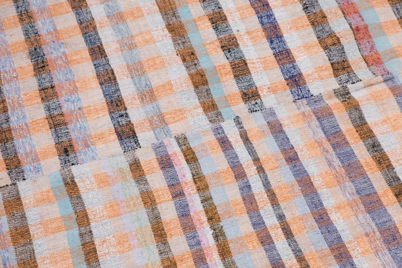 1960s Handmade Minimalist Turkish Kilim 225x350 cm | 7.4×11.5 ft | Vintage Rug gallery