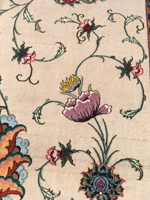 ES'FAHAN Silk on Wool Circa: 1970  Size: 4' 7" x 6' 10"  gallery