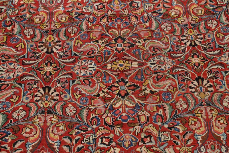 Antique Vegetable Dye Sultanabad Floral Area Rug Hand-Knotted Wool Carpet 10x14 gallery