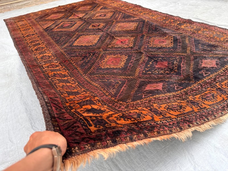 COLLECTORS ITEM Semi Antique Stunning Natural Vegetable Dye Taimani Maldari Rug gallery