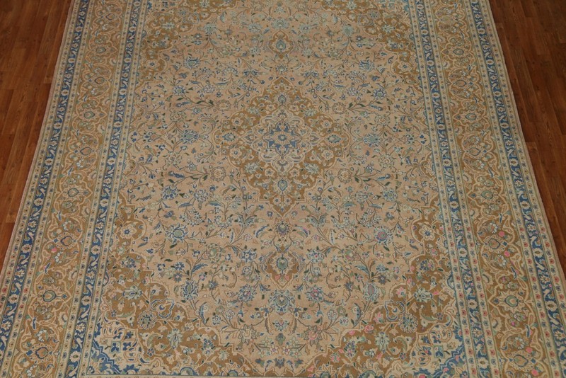 Vintage Peach/ Golden Palm Traditional Hand-made Living Room Area Rug 10x13 gallery