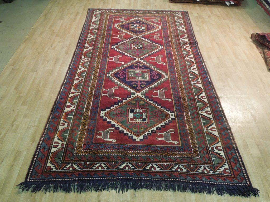 Caucasian Runner Antique Dagestan Village Weavers Hand Woven 6' x 10' B-72671 gallery