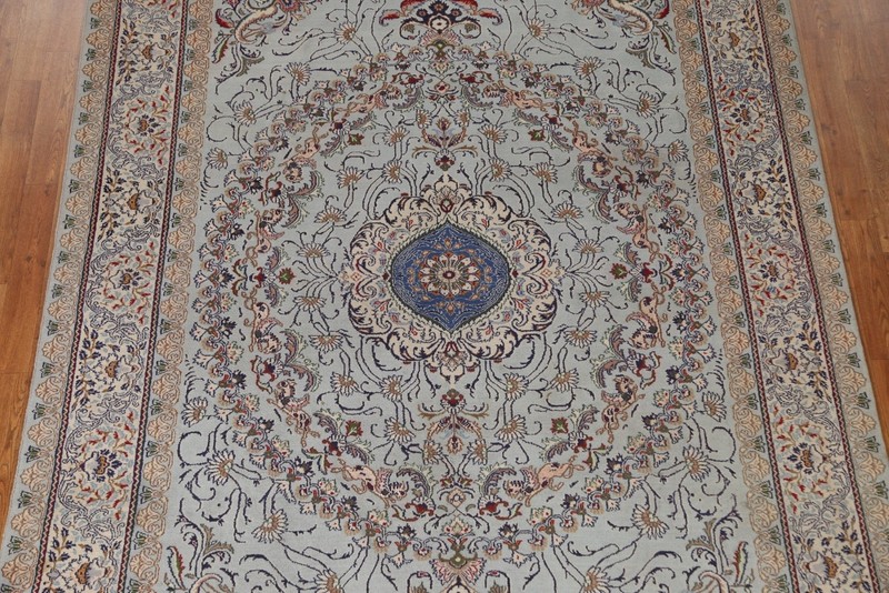 Traditional Area Rug 7x10 Ft Hand-Knotted Oriental Light Blue Wool Carpet gallery