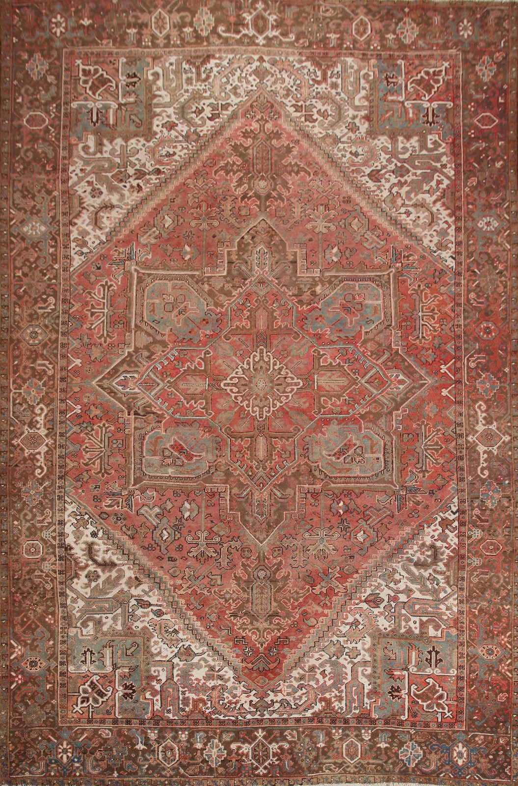 Geometric Dining Room Area Rug 10x13 Medallion Hand-made Wool Vintage Carpet gallery