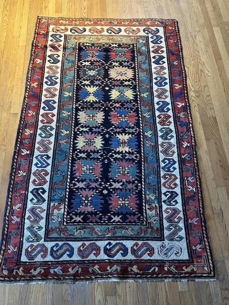 ANTIQUE C. 1900 CAUCASIAN SHIRVAN HANDMADE TRIBAL MUSEUM GRADE RUG 4’1x7