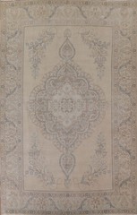 Handmade Beige Wool Distressed Area Rug 10×13 Ft Traditional Living Room Rug